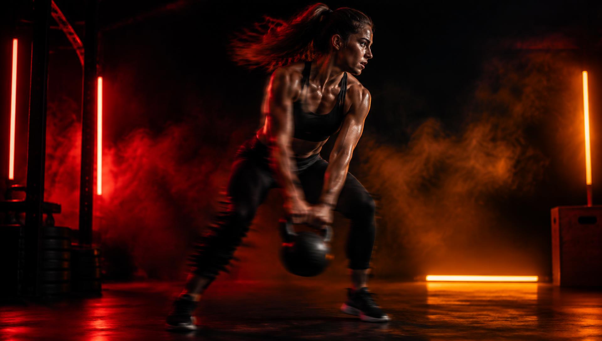 Entrenamiento en ambiente oscuro con luces rojas
